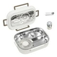 thumbnail image 2 of Bento en Acier Inoxydable pour Adultes et Enfants 4/5 Compartiments Étanches Conteneurs à Collation Réutilisables avec Couvercles, 2 of 5
