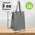 thumbnail image 5 of Zipper Insulated Lunch Tote Bags Set of 10, Bulk Pack - Perfect for Work, School, Travel, Outdoor Events - Grey, 5 of 5