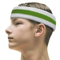 thumbnail image 2 of COUVER Unisex Two Color Striped Sports Head Sweatband Bright Green 3 Pack, 2 of 8