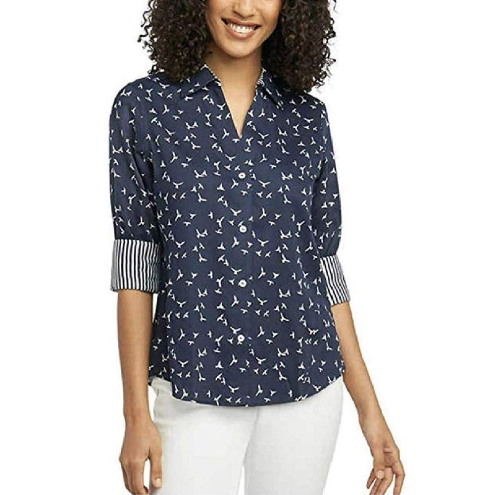 Foxcroft Foxcroft NYC Women's Pinpoint NonIron Stretch Poplin Shirt