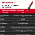 thumbnail image 3 of HABOTEST HT100 Non Contact Voltage Tester,AC Electricity Detect Pen 12V-1000V/48V-1000V,Dual Range,LCD Display,LED Flashlight,Buzzer Alarm,Wire Breakpoint Finder, 3 of 11