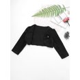 thumbnail image 3 of Miutii Flower Girls Crop Top Long Sleeve Bolero Shrug Short Shawl Cardigan Bridesmaid Wedding Party Jacket Black 7-8, 3 of 6