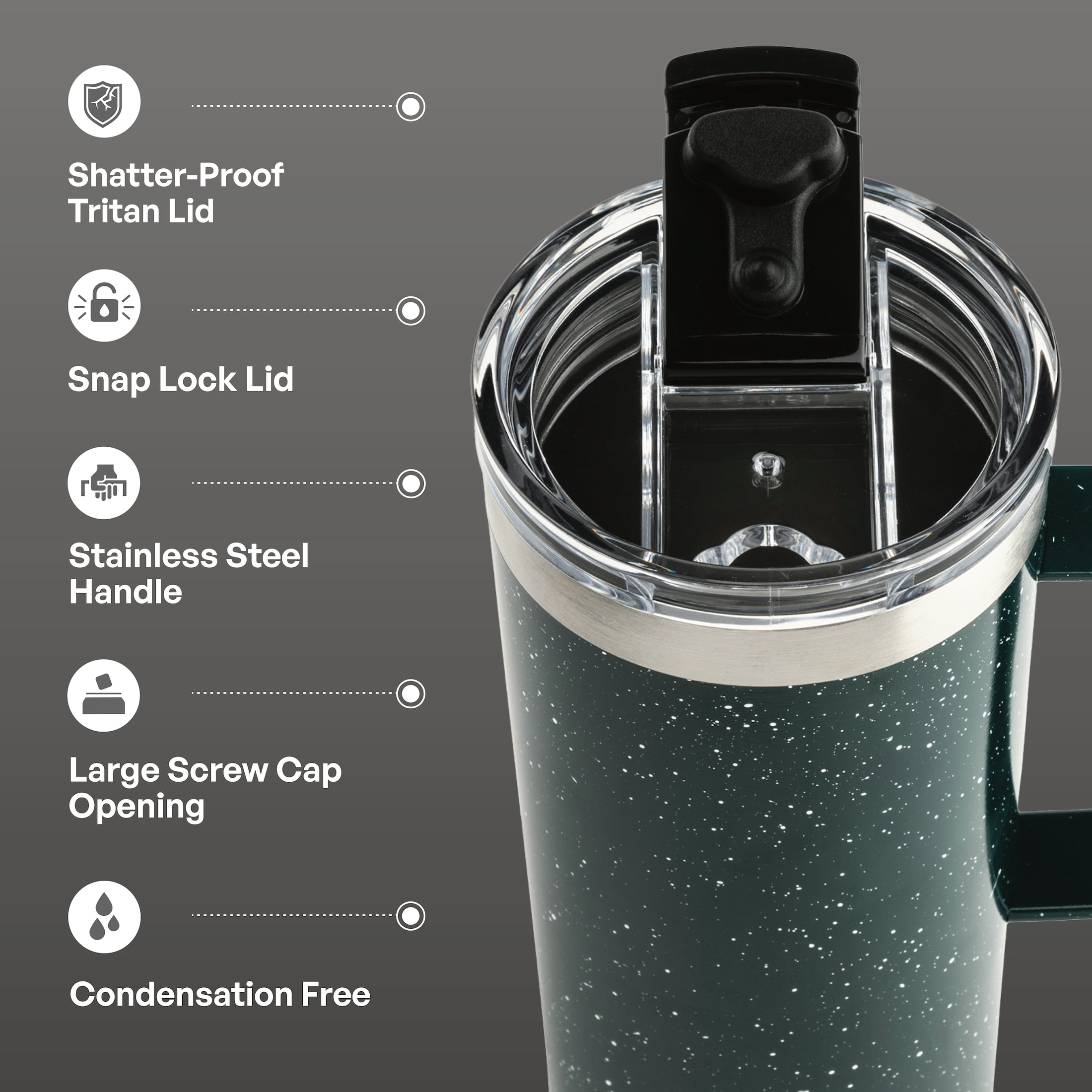 TAL Stainless Steel Mountaineer Travel Mug 20 oz Black, Double