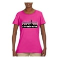 thumbnail image 2 of Wild Bobby Cheerleader Silhouette Girl Sports Women Graphic Tee, Fuschia, XX-Large, 2 of 5