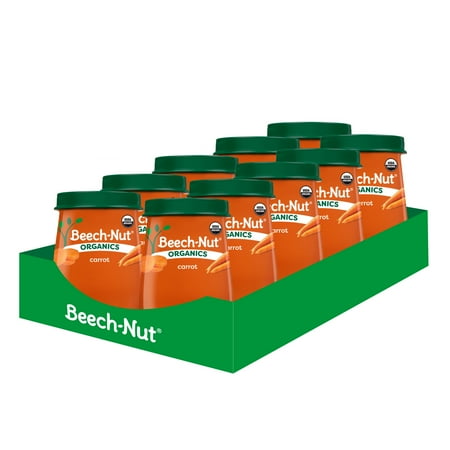 Beech-Nut Organics Stage 1 Organic Baby Food, Carrots, 4 oz Jar (10 Pack)