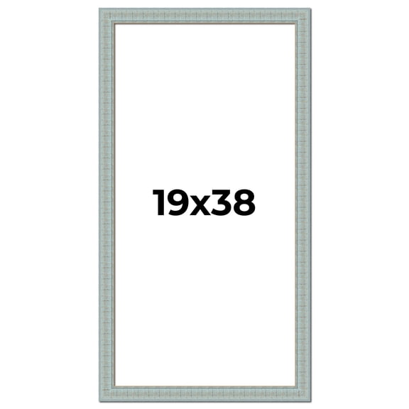 19x38 Frame Blue Teal Distressed Solid Wood Picture Frame | 1.625 Inch Moulding Width | Sonoma Blue
