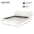 thumbnail image 4 of Solara King Size Upholstered Boucle Platform Bed with Headboard, White, 4 of 6
