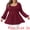 Wine Red, variant on DARING DIVA Women's Plus Blouses Scoop Neck Ruffle Hem Peplum Knit Top 1X Brown