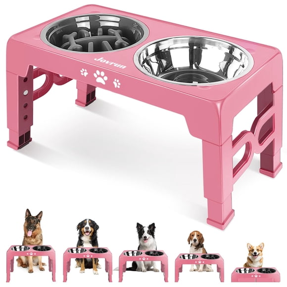 Cuencos elevados para perros Jovrun para perros medianos y grandes con 2 cuencos