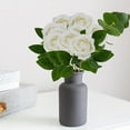 thumbnail image 4 of Cinco flores decorativas pequeñas de franela con imitación de rosa y perlas, para bodas y decoración, 4 of 8