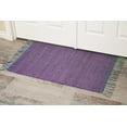 thumbnail image 2 of Purple Cotton 2x3' Handwoven Door Mat Rug for Entryway Kitchen - Reversible & Machine Washable, 2 of 5