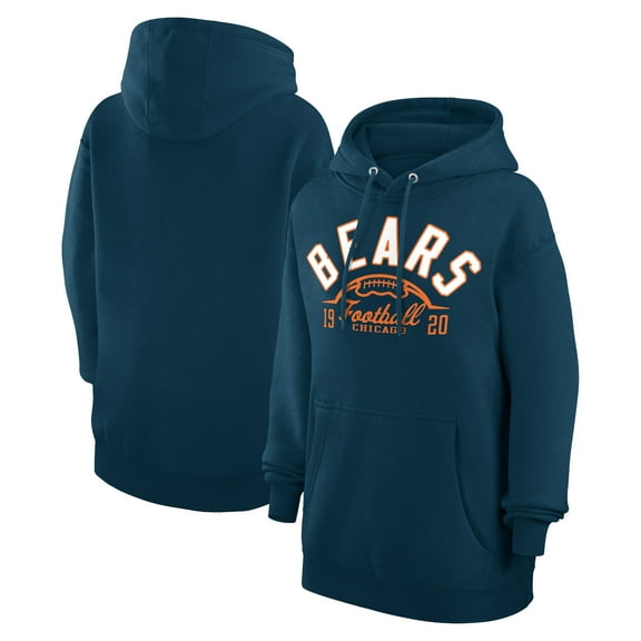 Unisex Starter  Navy Chicago Bears Half Ball Team Fleece Pullover Hoodie