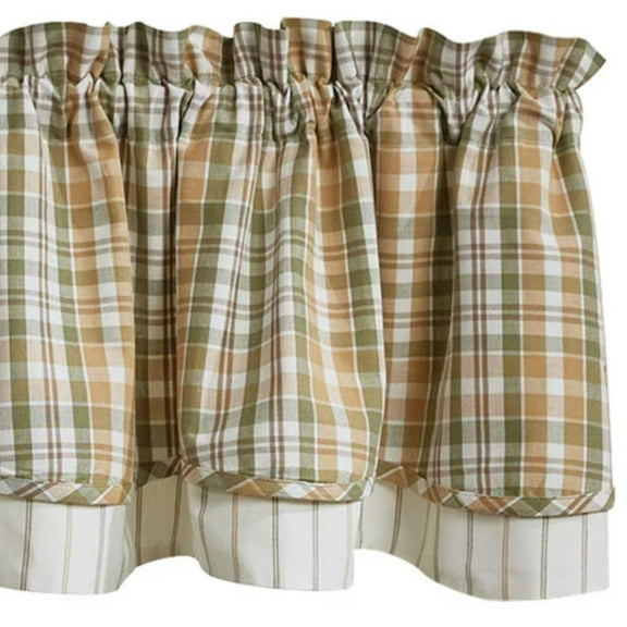 Farmstead Plaid Lined Layered Valance - 72x16 - Park Designs