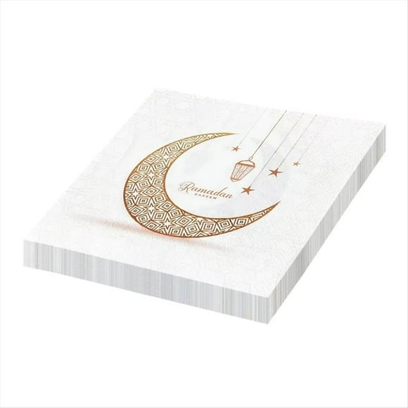 120 Servilletas Desechables de Papel para Mesa de Ramadán, Seguras, Sin Perfume, Suaves y Fáciles de Limpiar.