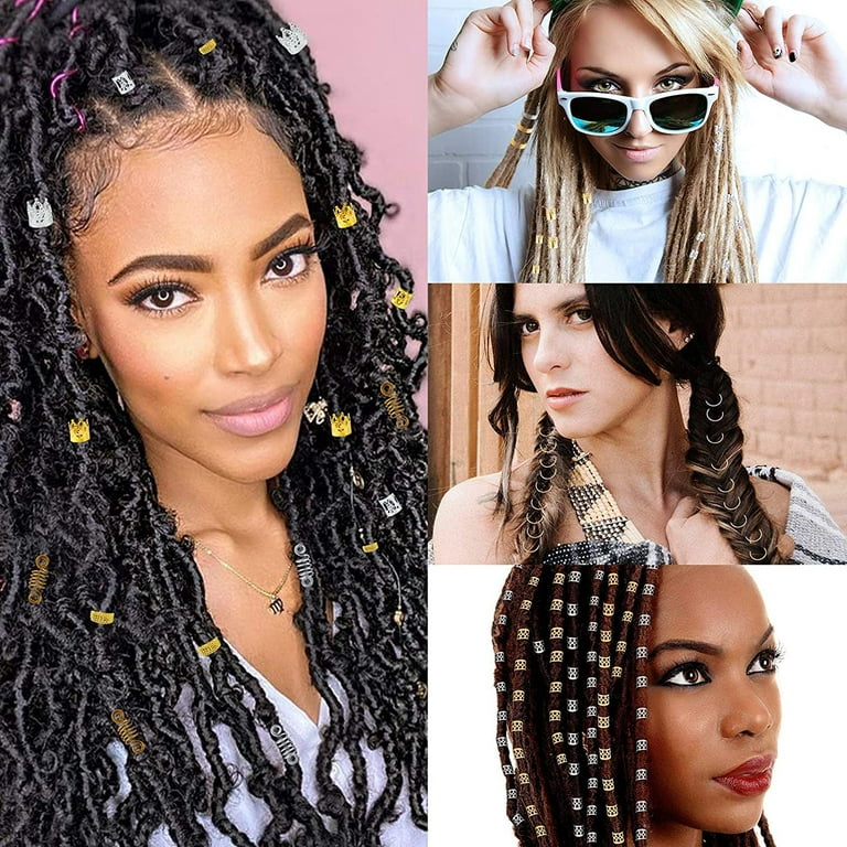 50pcs/bag Resin Colored Hair Beads For Braids Women Girl Kids