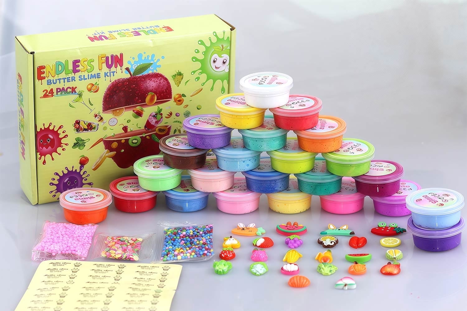 24 pack Butter Slime Kit for Girls, Slime Party Favors for Kids, DIY Slime Making Kit for Kids and Boys