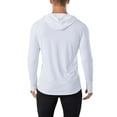 thumbnail image 4 of Baozhu Men and Women's Long Sleeve Sun Protection T-Shirt with Thumb Hole UPF 50+ Performance Hiking Running Athletic Quick Dry Hoodie White-1 M Men, 4 of 8