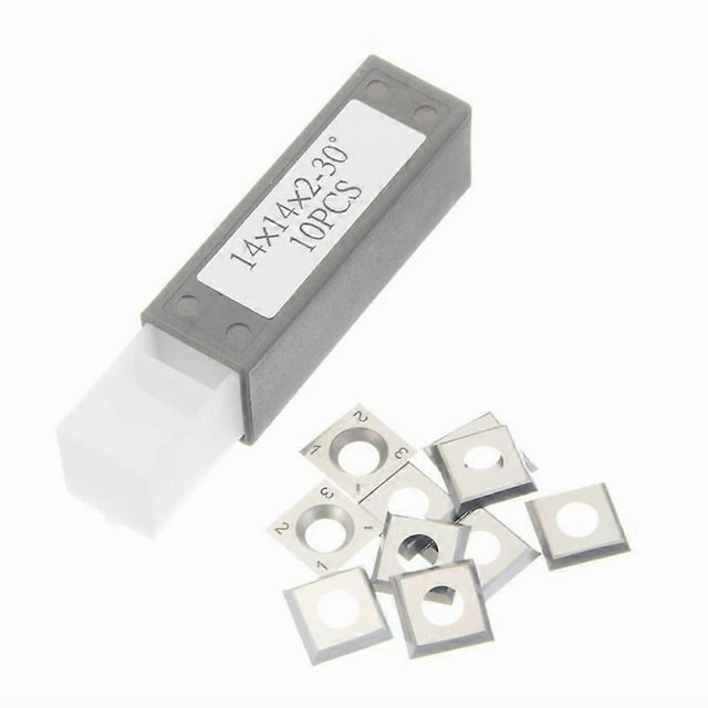 10Pcs Square Carbide Insert Blade 14x14x2mm Replacement Cutter Wood Trimming Milling Lathe Chisel Woodworking Spiral Cutter Head