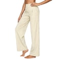 thumbnail image 2 of ClodeEU Women's Striped High Waist Pleated Wide Leg Pants,Casual Loose Trousers with Pockets ,Women's Plus L, 2 of 7