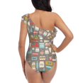 thumbnail image 5 of Gukieu Kitchen Food Print One-shoulder Ruffled One-piece Swimsuit with Removable Chest Pads and Tummy-control Swimsuit for Women-Small, 5 of 6
