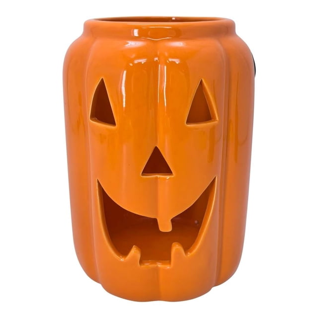 Portavela Way To Celebrate con Forma de Calabaza Cerámica Naranja