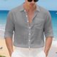 thumbnail image 4 of pstuiky camisa de manga larga para hombre, Camisa tipo cárdigan de manga larga con botones y bolsillos informales de color liso para hombre tops de invierno para hombre m, 4 of 7