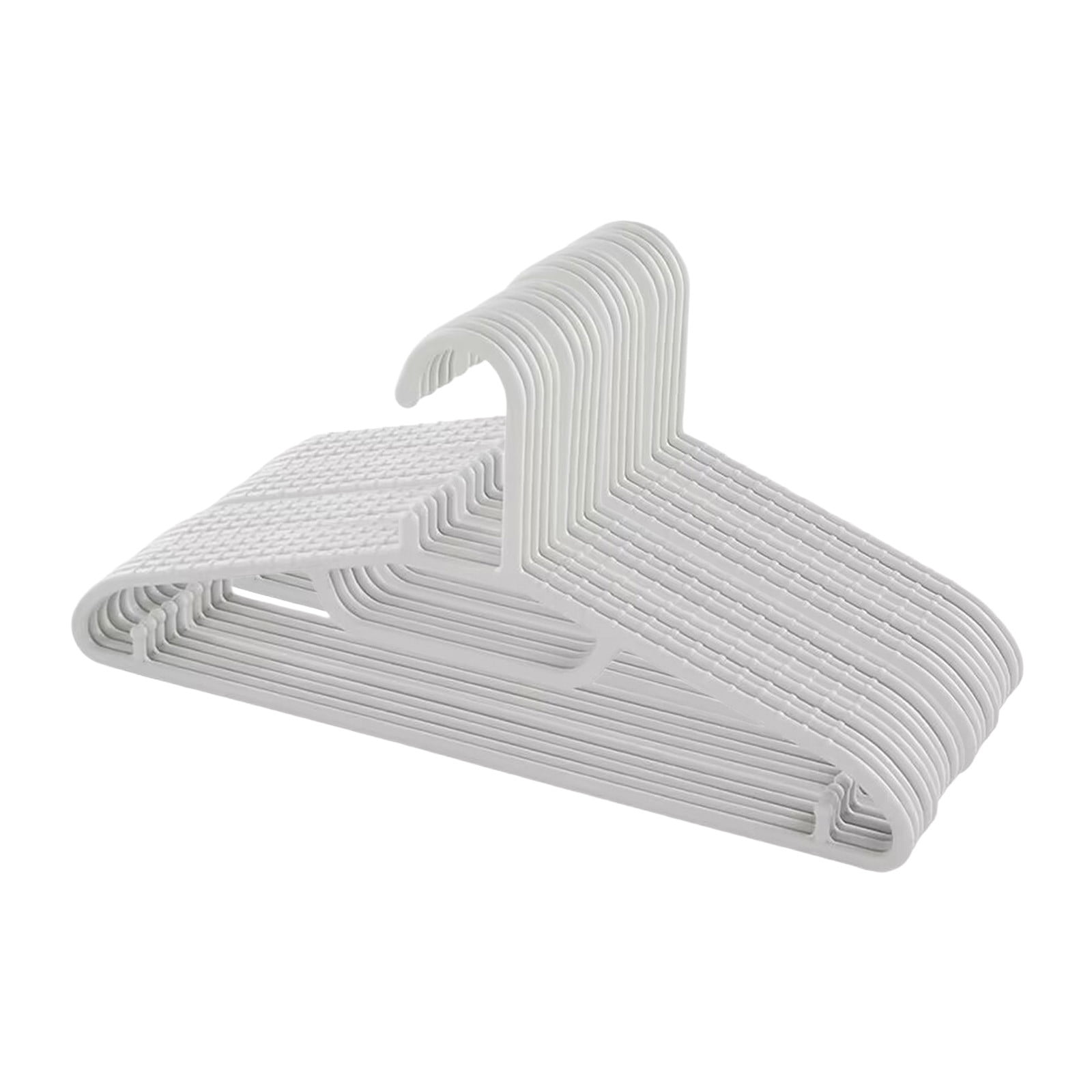 Plastic Clothes Hangers Non Slip Shoulders | Space Saving Slim Design | Anti Marking Windproof Hook | Wet or Dry Use | Multi-Purpose Closet Organizer | 20 Pack | Gray White | 15.75x7.09in