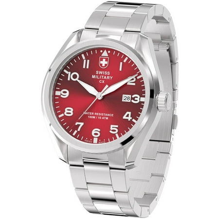 Swiss Military By Charmex Men's Pilot Silver Tone Steel Band Watch