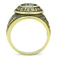 thumbnail image 4 of IP Gold(Ion Plating) Stainless Steel Ring with Epoxy in Jet for Women Military Theme Jet Stone Color Style TK414704G Size 9, 4 of 6