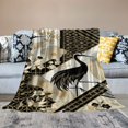 thumbnail image 2 of Orinice Cranes Fans Japanese Art Warm Lightweight Blanket Soft Fleece Blankets for All Seasons - Decorative Throw Blanket for Living Rooms, Sofa, Office - Multiple Sizes Available 50x60in, 2 of 6