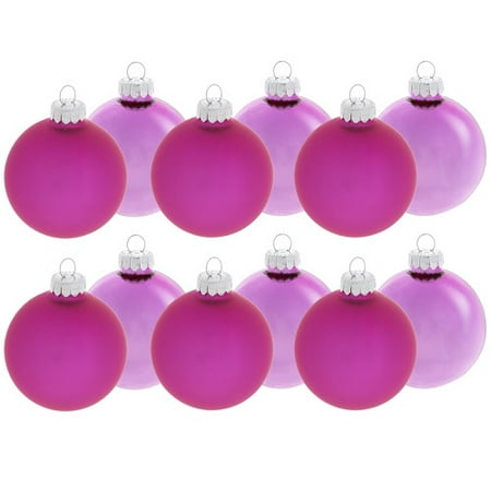 Bright Pink Matte and Shiny Ball Ornaments Home Christmas Tree Decoration 12