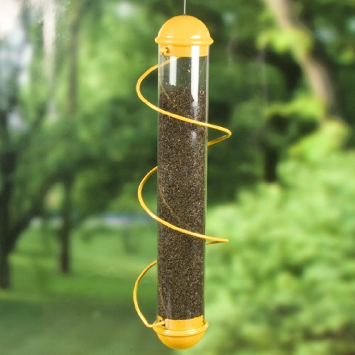 Bird Quest SBF2Y 17" Spiral Thistle Bird Feeder Yellow