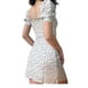 thumbnail image 5 of Vestido corto con estampado floral, manga abullonada, ropa, cintura alta, minivestido, blanco, l Inevent AP001696-02, 5 of 7