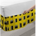 thumbnail image 2 of Cinema Bed Skirt, Drawing of Repeated Director Clapperboards Device Filmmaking Tool Art, Elastic Bedskirt Dust Ruffle Wrap Around for Bedding Decor, 4 Sizes, Mustard and Charcoal Grey, by Ambesonne, 2 of 2