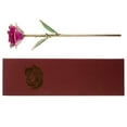thumbnail image 2 of KAKOWELY Rosa de plástico lacada floreciente, regalo de cumpleaños, San Valentín, aniversario, con bolsa de recuerdo (morada), caja de color aleatorio., 2 of 5