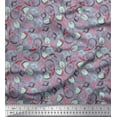 thumbnail image 1 of Soimoi Gray Rayon Crepe Fabric Christmas Theme Party Printed Fabric 1 Yard 46 Inch Wide, 1 of 3