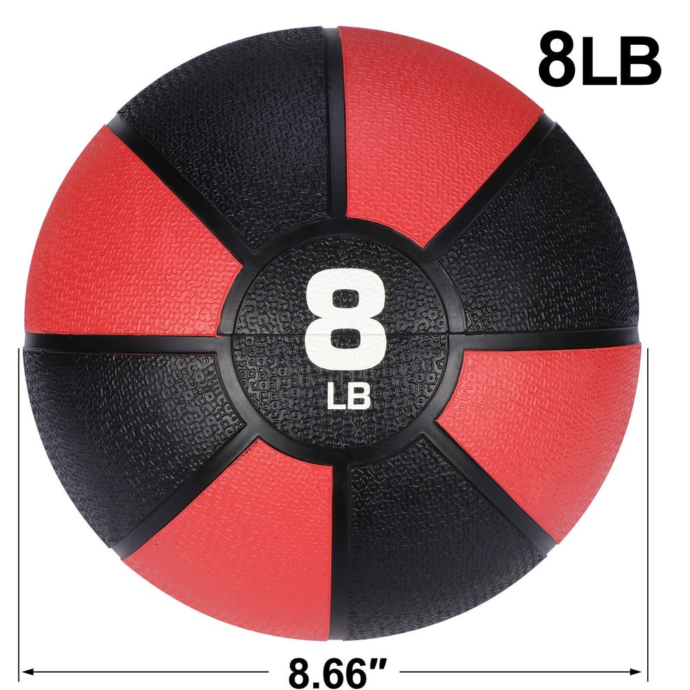 SONGMY 12LB Weighted Medicine Ball, Orange & Black Exercise Fitness Ball for Gym Workout, Strength Training Equipment