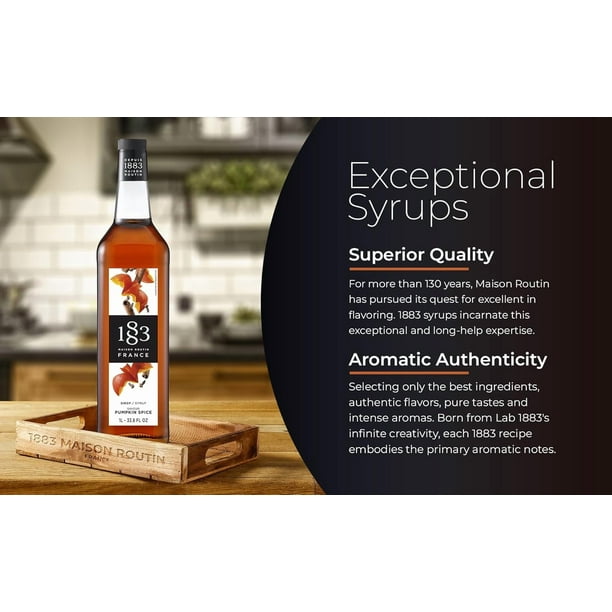 1883 Maison Routin Pumpkin Spice Syrup 1LT/33.81oz + BONUS Squeeze