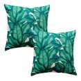 thumbnail image 1 of 2 fundas de cojín de sofá de algodón y cáñamo, funda de almohada con estampado de hojas de selva tropical, funda de cojín para automóvil, 1 of 5