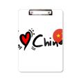thumbnail image 1 of Me encanta la palabra China bandera amor corazón ilustración Portapapeles Carpeta de escritura Placa de soporte A4, 1 of 4