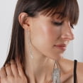 thumbnail image 5 of Humble Chic CZ Drop Earrings for Women - Long Silver Statement Duster Earrings, 5 of 9
