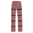 thumbnail image 4 of Lenpel Girls' Wide Leg Pants Lightweight Elastic Waist Striped Lounge Pants Loose Casual Trousers with Pockets 4-14 Y, 4 of 7
