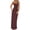 Wine, variant on Women's Sexy Halter Neck Backless Satin Maxi Dress High Split Graduation Evening Gown