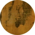 thumbnail image 1 of Ahgly Company Indoor Round Abstract Yellow Modern Area Rugs, 4' Round, 1 of 4