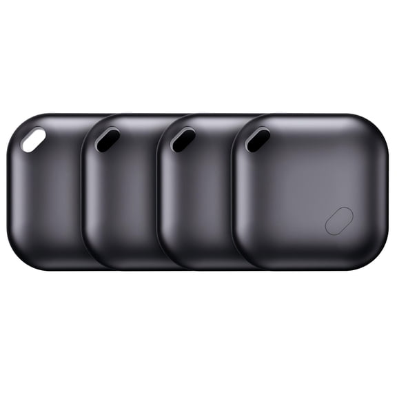 Air Tracker Smart Tags for Android, Bluetooth Tracker Compatible with Google Find Hub App, Waterproof Item Finder for Luggage, Keys, Wallets, Bags, No Monthly Fee, Black, 4 Pack