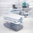 thumbnail image 4 of Sterilite Latching Storage Box, Stackable Bin with Latch Lid, Plastic Container to Organize Closet Shelf, Clear with White Lid, 25 Quart, 18-Pack, 4 of 9