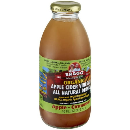 Bragg Organic Apple-Cinnamon Apple Cider Vinegar All Natural Drinks, 16 fl oz, 12
