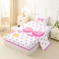 thumbnail image 2 of Erosebridal Kids Girls Cartoon Floral Bowknot Twin Sheet Sets 3pcs,Teens Vintage Polka Dots Bedding,Lightweight Room Decor, 2 of 5