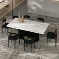 thumbnail image 6 of Morden Fort Boucle Black Dining Chairs Set of 6, Mid-Century Boucle Chairs for Kitchen, Reception, Living Room, Apartment, 6 of 7