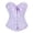 Purple, variant on REDARER Floral Jacquard Ruffled Sweetheart Corset Front Satin Ribbon Tie Metal Buckle Waist Trainer Bustier for Halloween Renaissance Bridal Cosplay Tea Party Evening Dress Up Outfit,S